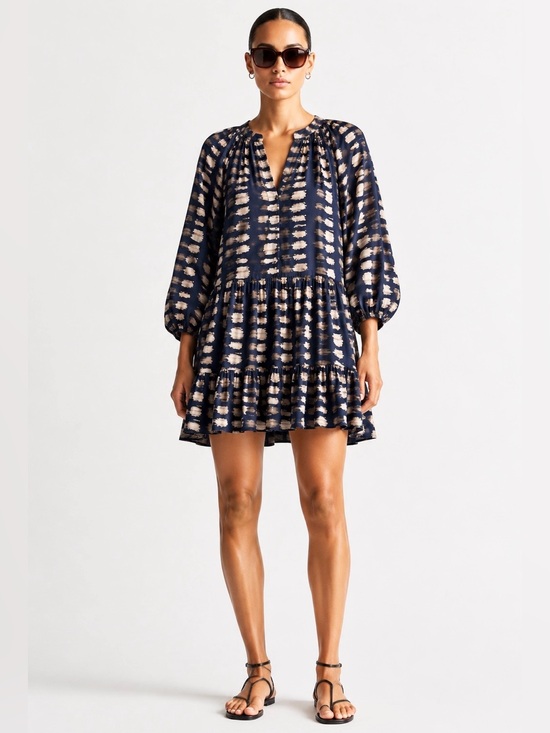 Apiece Apart Dresses & Skirts - APIECE APART NEW YORK MITTE TIERED PRINTED CREPE DE CHINE MINI DRESS SZ M